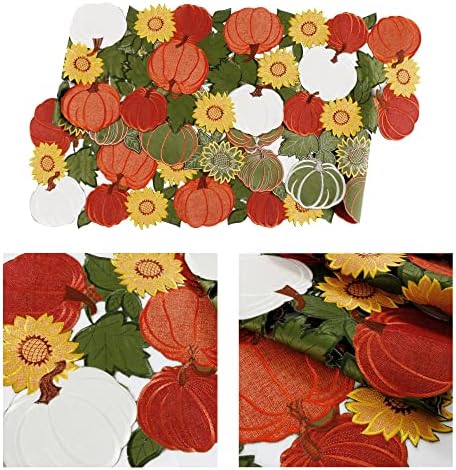 OWENIE Thanksgiving Fall Table Runner 120 Inches Long, Fall Pumpkins Exrta Long Outdoor Table Runner , Thanksgiving Home Decoratiions, Farmhouse Table Runner, Autumn Dresser Scarves, 13 x 120 Inches - Image 4