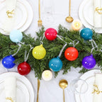 FoldTier 9pcs 3" Colorful Glass Ball Christmas Tree Ornament, Rainbow Color - Image 5