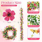 8 Pcs 6 ft Artificial Flowers Wisteria Garland, Multicolor - Image 2