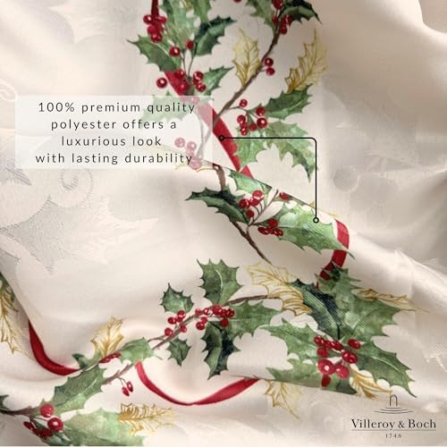 Elrene Home Fashions Villeroy & Boch Winter Bows & Garland Christmas/Holiday Tablecloth, 60"x120" Rectangle - Image 3