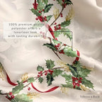 Elrene Home Fashions Villeroy & Boch Winter Bows & Garland Christmas/Holiday Cloth Napkins, Set of 4 - Image 3