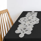 Handmade Beaded Table Runner 13 x 36 Inch, Grey Silver Decorative Glass Bead Table Runner with Polyester Back, Elegant Dining Table Centerpiece for Coffee, Wedding, Holiday & Farmhouse Home Décor - Image 7