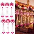 6 Pcs Lotus Hanging Decoration for Pooja Indian Ganpati Garlands Decor by Thyle