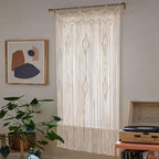 Macrame Curtain Long Cotton Window Panel Boho Room Divider 35"W*70"L - Image 2