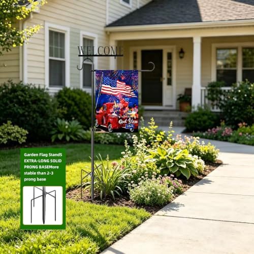Garden Flag Stand for Outside, 4-Prong Heavy Duty Pole, 43.3 Inch - Image 3