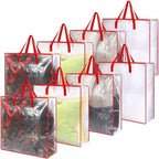 8 Pcs Clear Wreath Storage Bags 26 Inch Garland Container Door Garland Holiday Wreath Storage Holder with Handle and Zipper Heavy Duty Plastic Packing Totes(Red) by Wesnoy
