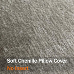 DEZENE Pack of 2 Light Gray Decorative Throw Pillow Covers 24x24 Cozy Soft Chenille Accent Vintage Square Couch Pillow Covers for Home Decor Bed Sofa Living Room - Image 3