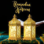 Ramadan Decorations for Home, 2Pcs 14'' Decorative Candle Lantern for Tabletop Mantel Decor, Vintage Metal Lantern Candle Holders for Indoor Outdoor Decor, EID Mubarak Gift - Image 3