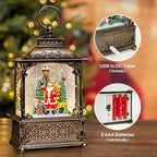 Christmas Snow Globes Lantern with Music, Santa Claus Scene Snow Globes with Water Swirling Glitter Effects, USB/Battery Powered with 6-Hour Timer, Christmas Decorations Gift - Image 2