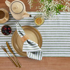 Solino Home 100% Pure Linen Table Runner, 14 x 60 in, Green, Amalfi Stripe - Image 4