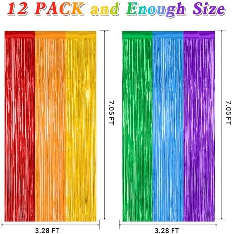 ZATAYE 12 Pack Rainbow Kindergarten Foil Curtain Streamer Decorations - Image 2