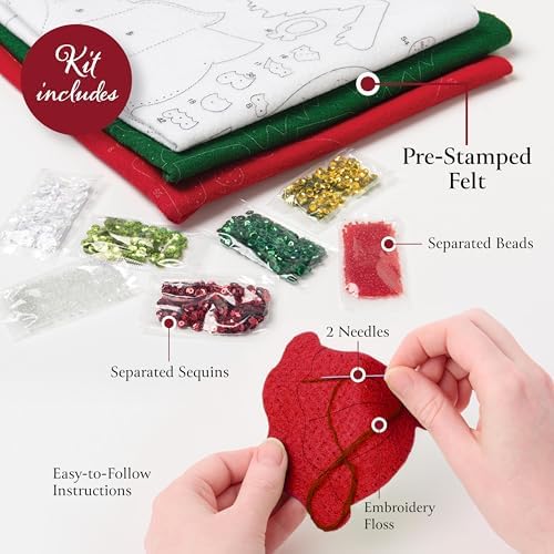 Bucilla Felt Applique 18" Stocking Making Kit, Treasure of Kings, Perfect for DIY Arts and Crafts - Image 3