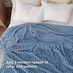 Bedsure Soft Queen Size Blanket for Bed Blue 90"x90" - Image 3