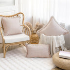 YEENAASY Throw Pillow Covers 20x20 Boho Striped Pillow Cases with Tassel - Image 4