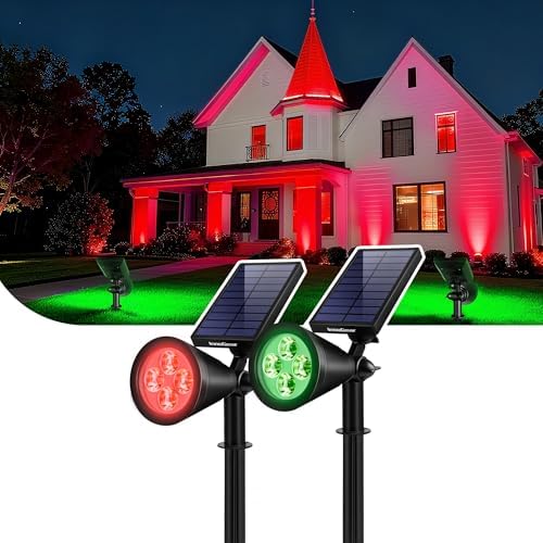 InnoGear 2 Solar Lights Outdoor for Halloween Christmas Xmas, Red & Green by InnoGear