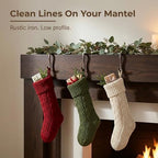 Lulu Decor,100% Cast Iron 8" Brown Straight Branch Stocking Holder for mantle Holds Up to 9 lbs Low Profile Design with Rubber Grip Ideal for Christmas Stockings Garland Holder Antler shape (Set of 4) - Image 5