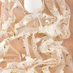 Beige Wildflowers Table Runner Gauze Floral Birthday Party Home Table Decor - Image 5