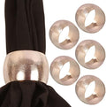 Brass Base Decorative Table Napkin Rings, Silver Tone, Set of 6 by Indtresor