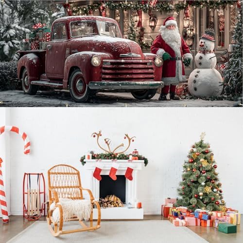 Classic Truck Banner 16x7 Ft - Old Fashioned Holiday Design for Double Car Garage Display - Image 7