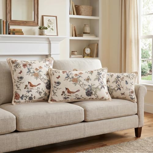 ISAENNE Designer Linen Throw Pillow Cover,Set of 2,28"x12"-Cornucopia A - Image 7