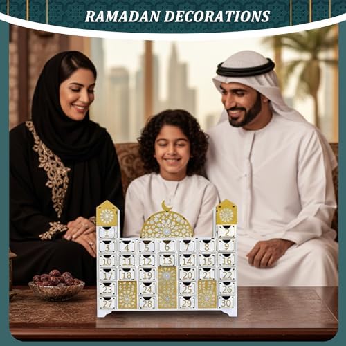 Ramadan Decorations, Wooden Countdown Calendar Mosque Advent Calendar Ramadan Decor Ramadan Gifts Eid Decor - Image 6