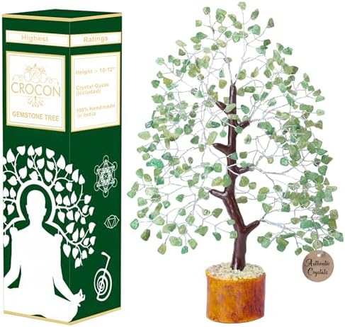 Crocon Green Jade Crystal Tree of Life, Healing Stones, Meditation 10-12" by Crocon