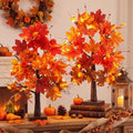 Baquler 2 Pcs Fall LED Lighted Birch Trees 24 in, Autumn Tabletop Decor by Baquler