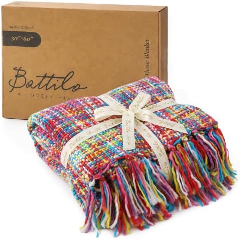 BATTILO Home Multicolor Throw Blanket for Couch, 50"x60" - Image 2