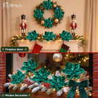 8PCS Large Christmas Magnolia Flowers for Christmas Tree Wreath - Image 4