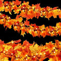 3Pack Fall Leaf Garland with Lights Plug in, 35 Orange Bulbs Light Up Fall Leaves Garland, Fall Decor Fall Decorations for Home Table Thanksgiving Mantel,Fireplace,Porch,Halloween Autumn Decor by DolunvoLLC