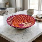 Handwoven African Basket Bowl for Fruits Wall Decor 8in diameter - Image 3