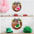 Lineshading 16 Pcs Wooden Interchangeable Goose Welcome Sign, Brown - Image 6