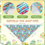 Abbylike 50 Pcs Easter Dog Bandanas Bulk Bunny Egg Carrot Bandanas for Dogs Triangle Kerchief Bibs Scarf Set for Pet Easter Costume Photo Props Accessories Pet Shops, 25 Styles (31.5 x 21.7 x 21.7) - Image 3