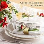 Bokon 50 Pcs Gold Napkin Rings Metal Napkin Holders Bulk, Willow Leaves - Image 5