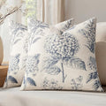 Set of 2 Euro Floral Pillow Covers 24x24 Inch Light Blue by SWANCOCO