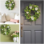 National Tree Company 24 inch Artificial Spring Wreath with Rose, Apples and Berries, Realistic Floral Decoration for Front Door or Indoor Décor - Image 6