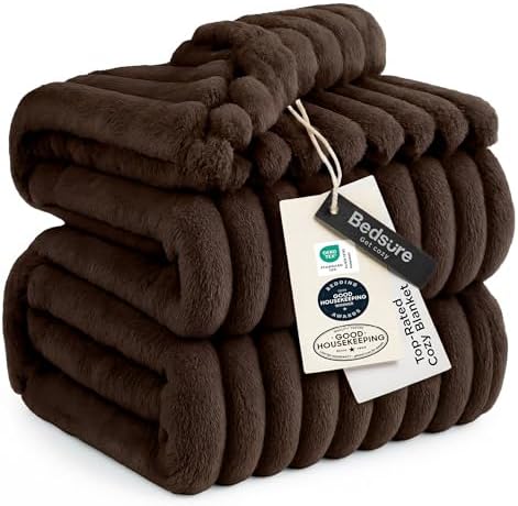 Bedsure Soft Queen Size Blanket for Bed Chocolate Brown 90"x90" by BEDSURE