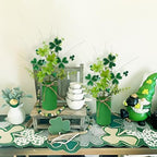 TORONTOKYO 6Pcs St Patricks Day Decorations Artificial Potted Plant Green Shamrock Stems Floral Picks Small Fake Plant for Home Party Table Centerpiece Decor - Image 6