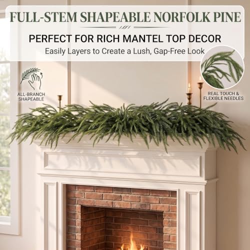 Montekin 4 Pcs 36 Inch Real Touch Christmas Norfolk Pine Branches - Image 6