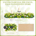 27.56" Easter Egg Candle Holder Centerpiece, Spring Table Decor with Metal Candle Cups Large Foldable Easter Candle Holder for Dining Table Mantel Fireplace, Holiday Home Party Display Decor - Image 2