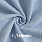 FUTEI Pack of 2 Chenille Throw Pillow Covers 20x20 Inch, Light Blue - Image 2