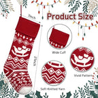 Christmas Stockings 6 Pack 21 Inches Knitted Stocking Decoration Ornaments for Mantle Fireplace Xmas Tree Hanging Family Home Holiday Festival Party Decor - Image 4