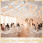 Treela 72 Pack White Chinese Paper Lanterns for Wedding Party Decor, 8" - Image 4