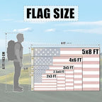 SYII American Flag 3x5 Ft TearProof Series for Outside, Heavy Duty Tough Spun All Weather US Flag for High Wind, Embroidered Stars Sewn Stripes and 2 Brass Grommets - Image 7