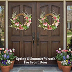 20 Inch Fall Wreath for Front Door Artificial Hydrangea Wreath - Image 6
