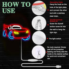 Car Neon Sign Dimmable Racing Car Led Neon Light for Wall Decor for Bedroom Playroom Gameroom Birthday Party Gifts for Boys Girls Fans 15.75×9.06 IN-USB Powered-Acrylic - Image 3