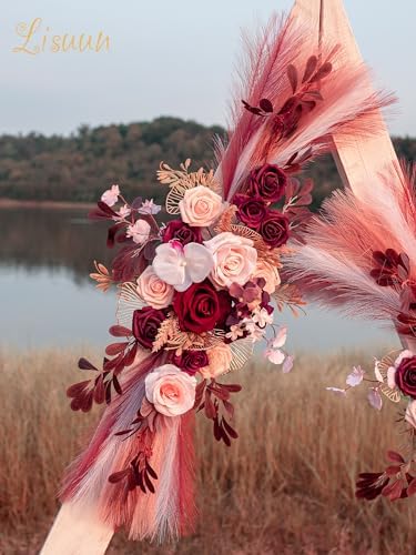 Lisuun Artificial Wedding Arch Flowers, 2 Large Floral Swags - Image 3