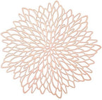 12 PCS Decorative Placemats Vinyl Hollow Table Mats Non-Slip Heat Insulation Dinner Mat Metallic Philopack(Rose Gold-12) by PHILOPACK