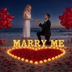 Marry Me Sign Light Up Letters, Proposal Decorations Kits Romantic Night - Image 6