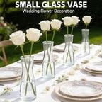 24 Set Glass Bud Vases for Centerpieces Small Clear Flower Vase Modern Decorative Vases Mini Clear Bud Vases Mini Decorative Bulk Vase for Bridal Shower Wedding Birthday Party Dining Table Decor - Image 6